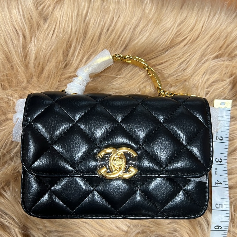 New❤️ Black Quilted Leather Bag( not authentic) no return - Picture 10 of 17